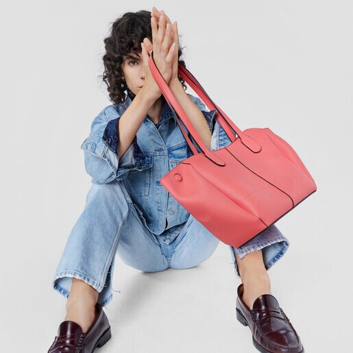 תיק סל TOUS Terra קטן בצבע אלמוג