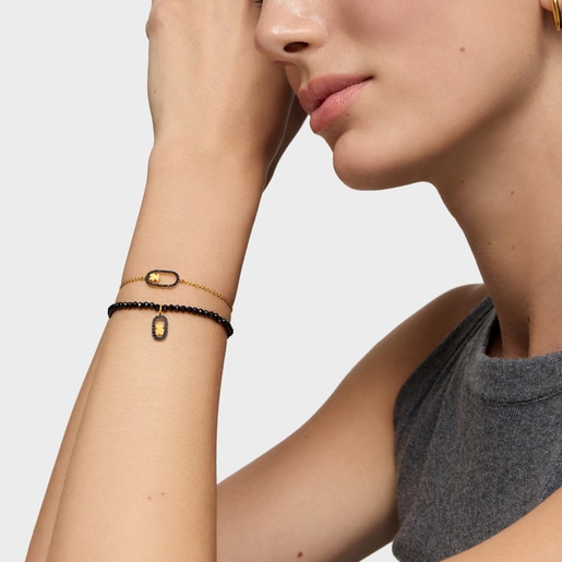 Pulsera cadena con espinelas y baño de oro 18 kt sobre plata Camille