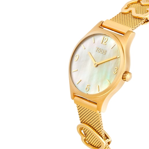 Analog Watch with gold-colored IPG steel bracelet Epic Icon Mesh