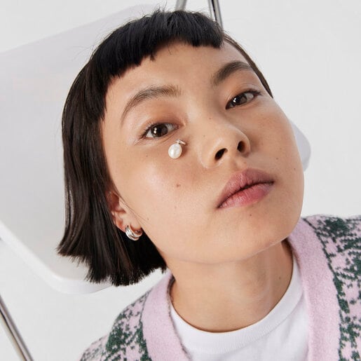 Silver Tiny Pendant with Pearl