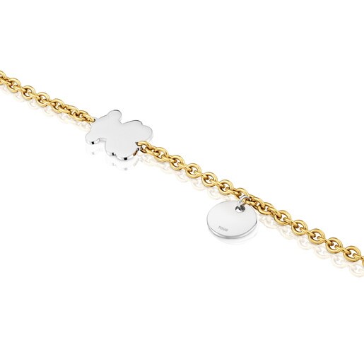 Two-tone steel Chain bracelet with bear charm TOUS Charming