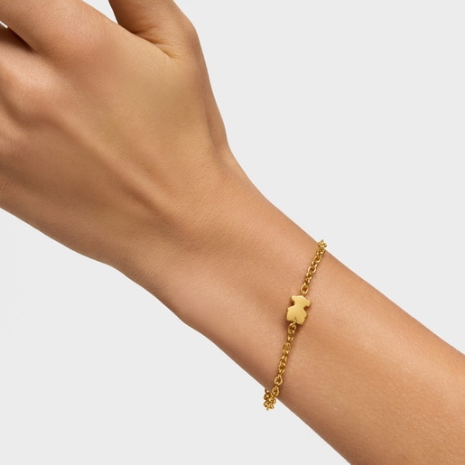 10mm gold chain Bracelet with bear charm Sweet Dolls