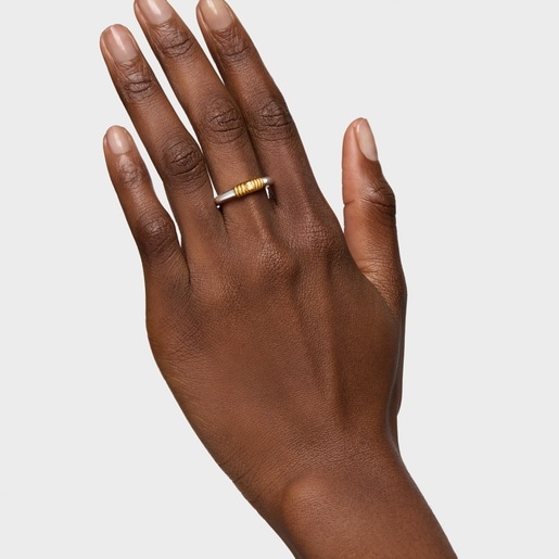 Silver and silver vermeil Lure Open ring
