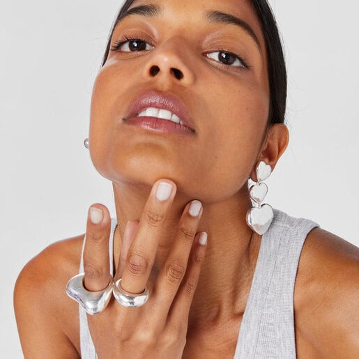 1/2 Aro de plata corazones Duna San Valentín