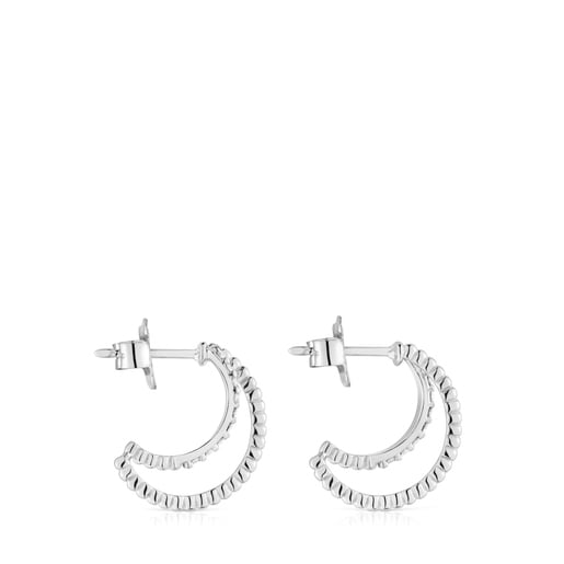 TOUS Short double hoop gold Earrings with Diamonds Les Classiques |  Westland Mall