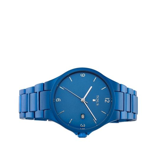 Rellotge analògic Motion Aluminio d'alumini anoditzat blau