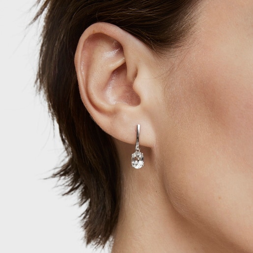 Basic Colors silver and prasiolite Earrings