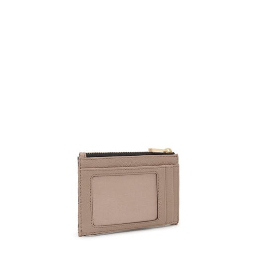 Taupe Change purse-cardholder Kaos Mini Evolution