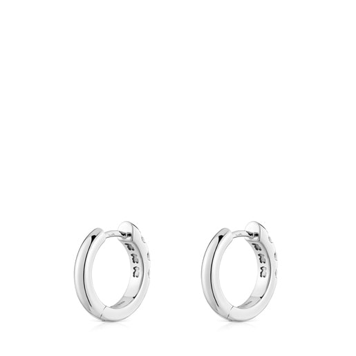 Platinum Hoop earrings with laboratory grown diamonds Les Classiques LGD