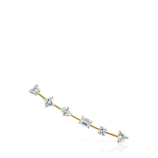 قرط متسلق من الذهب عيار 14 قيراطًا مُرصّع بالماس المُصنع في المختبر بوزن يبلغ 0.39 قيراطًا من تشكيلة TOUS Shine LGD