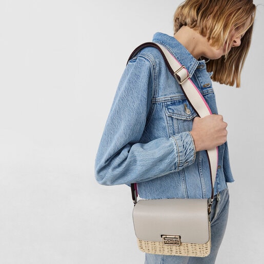 Sac à bandoulière TOUS Legacy Summer en raphia beige