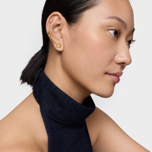 Pendiente trepador con baño de oro 18 kt sobre plata TOUS Flechazo