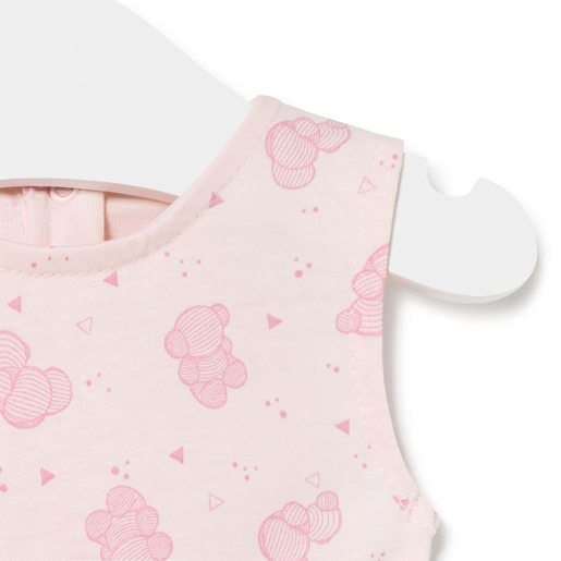 Baby girl's bodysuit with skirt in Pic pink