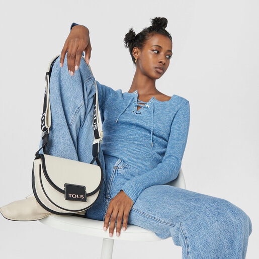 Sac à bandoulière TOUS Halfmoon petit beige