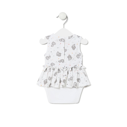 Baby girl's bodysuit with skirt in Pic white