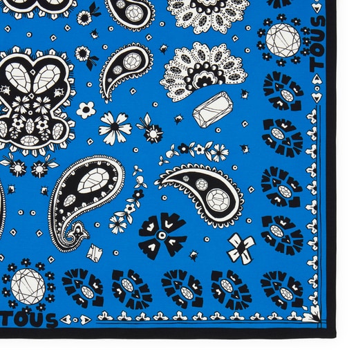 ブルーカラーのバンダナスカーフ TOUS Gems