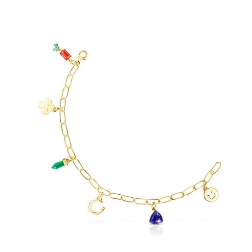 Silver Vermeil TOUS Good Vibes Bracelet with Gemstones