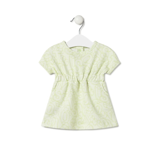 Girls terry cloth dress in Mix in green