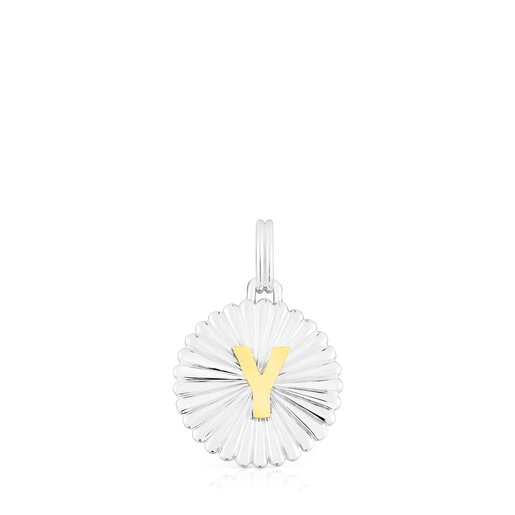 Pendentif médaille lettre Y TOUS Alphabet argent et argent vermeil