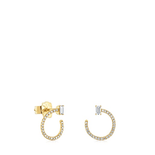 Halbrunde Ohrringe Les Classiques aus Gold mit Diamanten