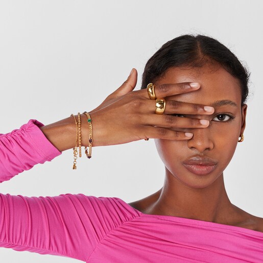 Pulsera con baño de oro 18 kt sobre plata y gemas Tamara Falcó X TOUS