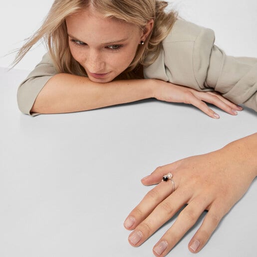 リング  Magic Nature  月・星  　シルバー925　パール・スピネル　