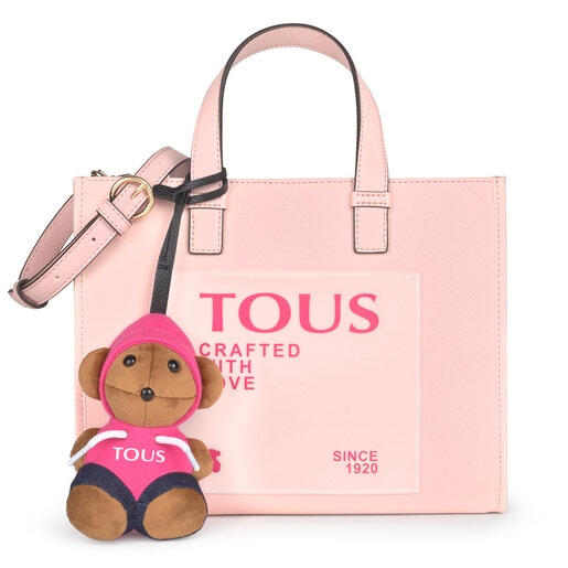 Mittelgroße Shopping-Tasche Amaya Dulzena mehrfarbig in Pink mit Bären