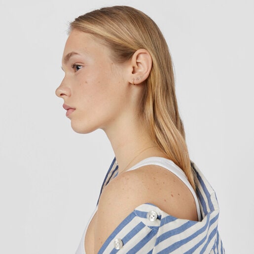 Piercing de oreja cruz de oro y diamantes Les Classiques