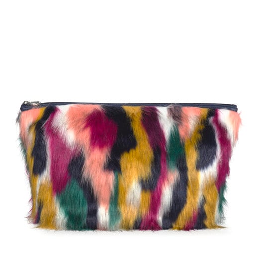 Medium multicolored Kaos Shock Fur Handbag