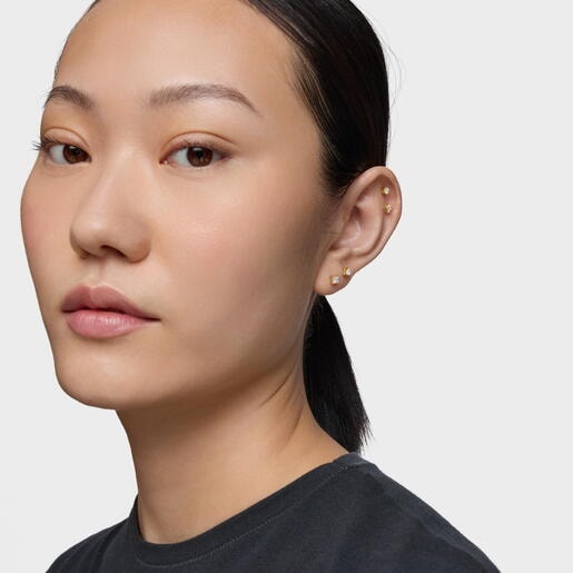 Arete individual de oro 14 kt y diamante creado en laboratorio 0,16 ct Shine LGD