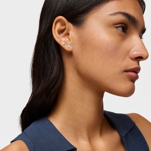 أقراط من الفضة مقاس 6 مم على شكل دبدوب من تشكيلة Sweet Dolls