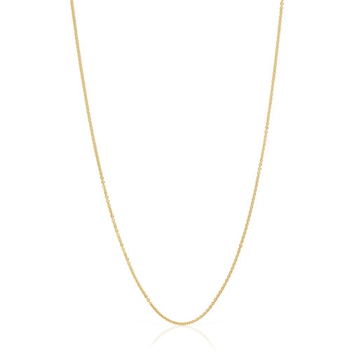 Stříbrný obojkový náhrdelník pozlacený 18karátovým zlatem, o délce 60 cm, z kolekce TOUS Basics