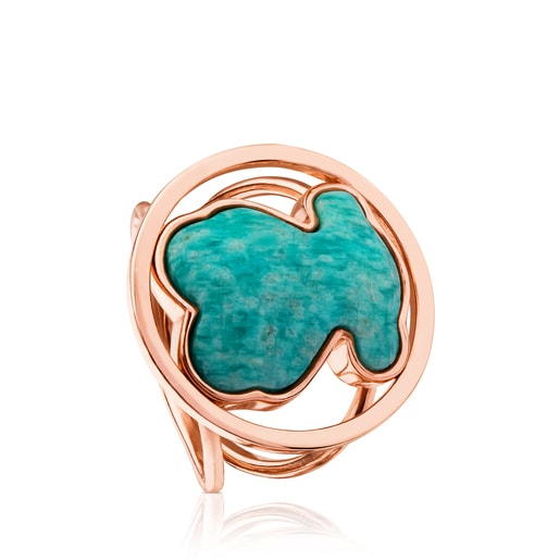 Bague Camille en Argent Vermeil rose avec Amazonite