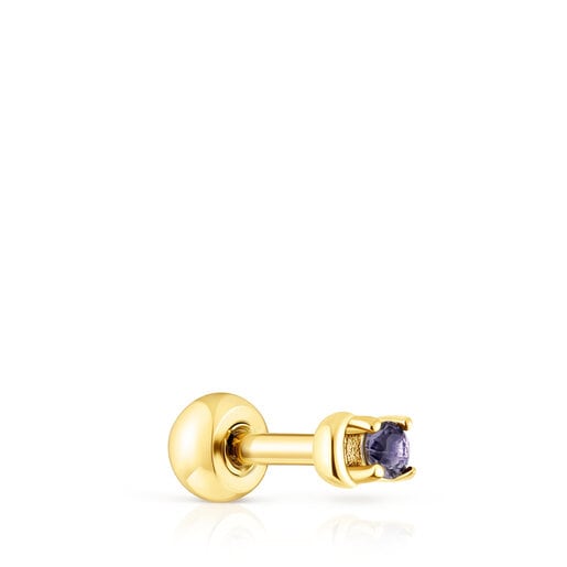 Gold-colored IP steel and iolite New Motif Moon piercing