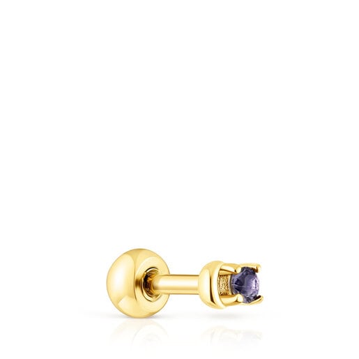 Gold-colored IP steel and iolite New Motif Moon piercing | TOUS