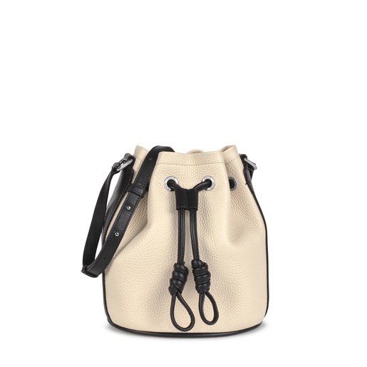 Beige shop bucket bag