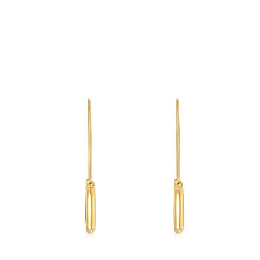 Pendientes largos Sweet Dolls tulipa con baño de oro 18 kt sobre plata