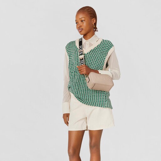 Taupe TOUS La Rue Crossbody Reporter Bag