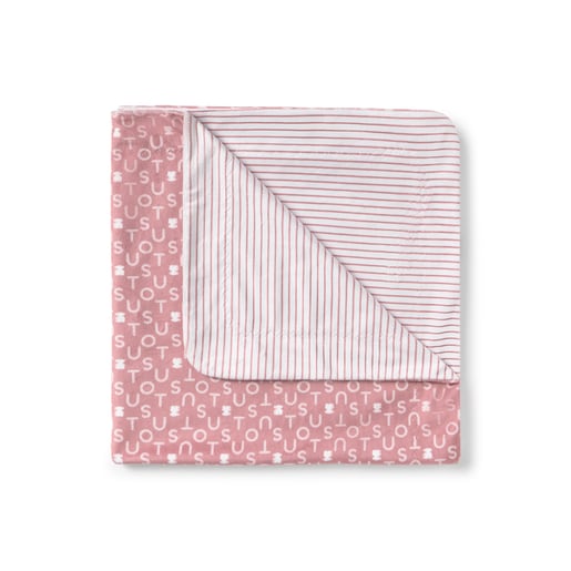 Short-pile fleece baby blanket in Soft pink