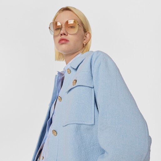 Rose gold colored Metal Bear Sunglasses