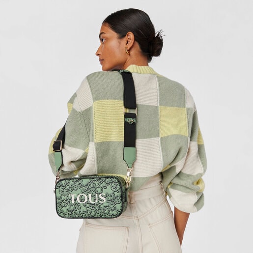 Khaki TOUS Kaos Mini Evolution Crossbody reporter bag
