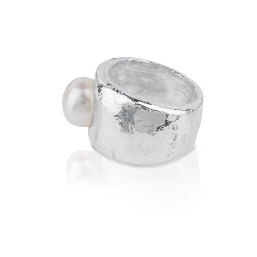 Anello Duna in argento sterling e perla di coltura