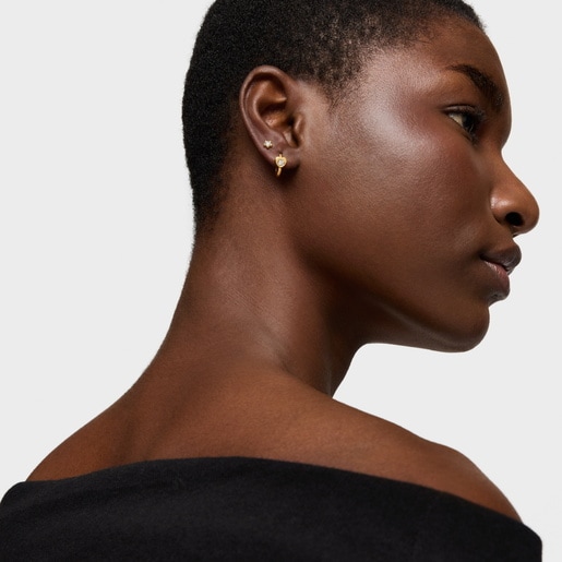 Gold Flower earrings with laboratory-grown diamonds TOUS Lili
