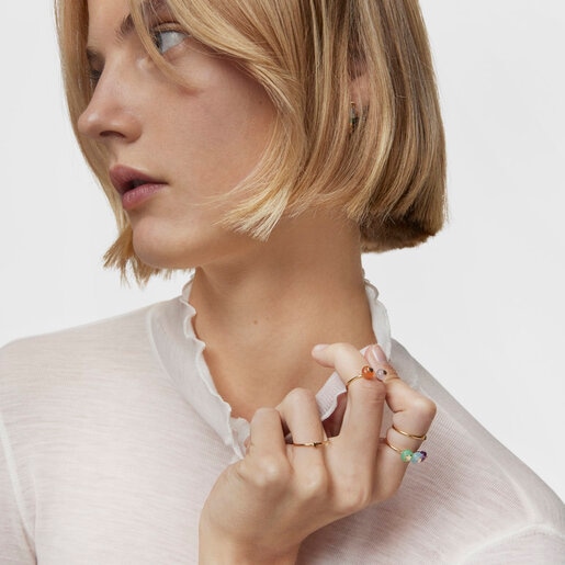Small gold and gemstones Ring TOUS Balloon