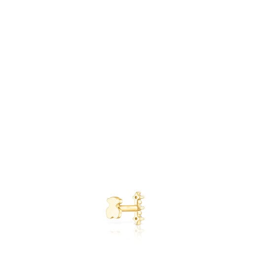 Gold strip Ear piercing with diamonds Les Classiques
