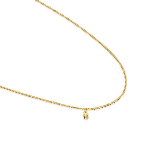 Short curbed Necklace with 18kt gold plating over silver Bold Bear
