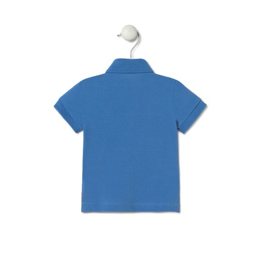 Piqué polo t-shirt in Casual blue