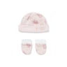 Conjunto de bebé gorro y manoplas Pic rosa