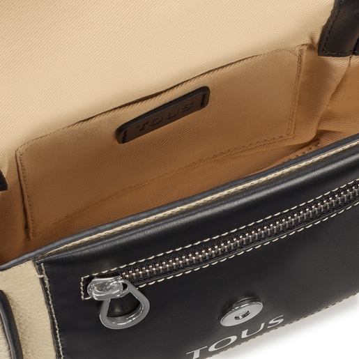 Borsa a tracolla TOUS Empire piccola in pelle beige