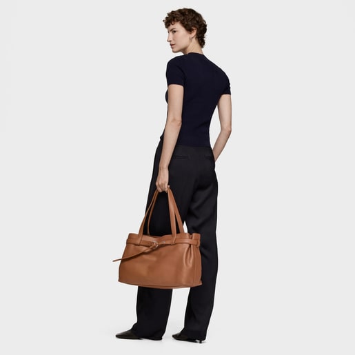 Shopper grande de piel camel TOUS Hold